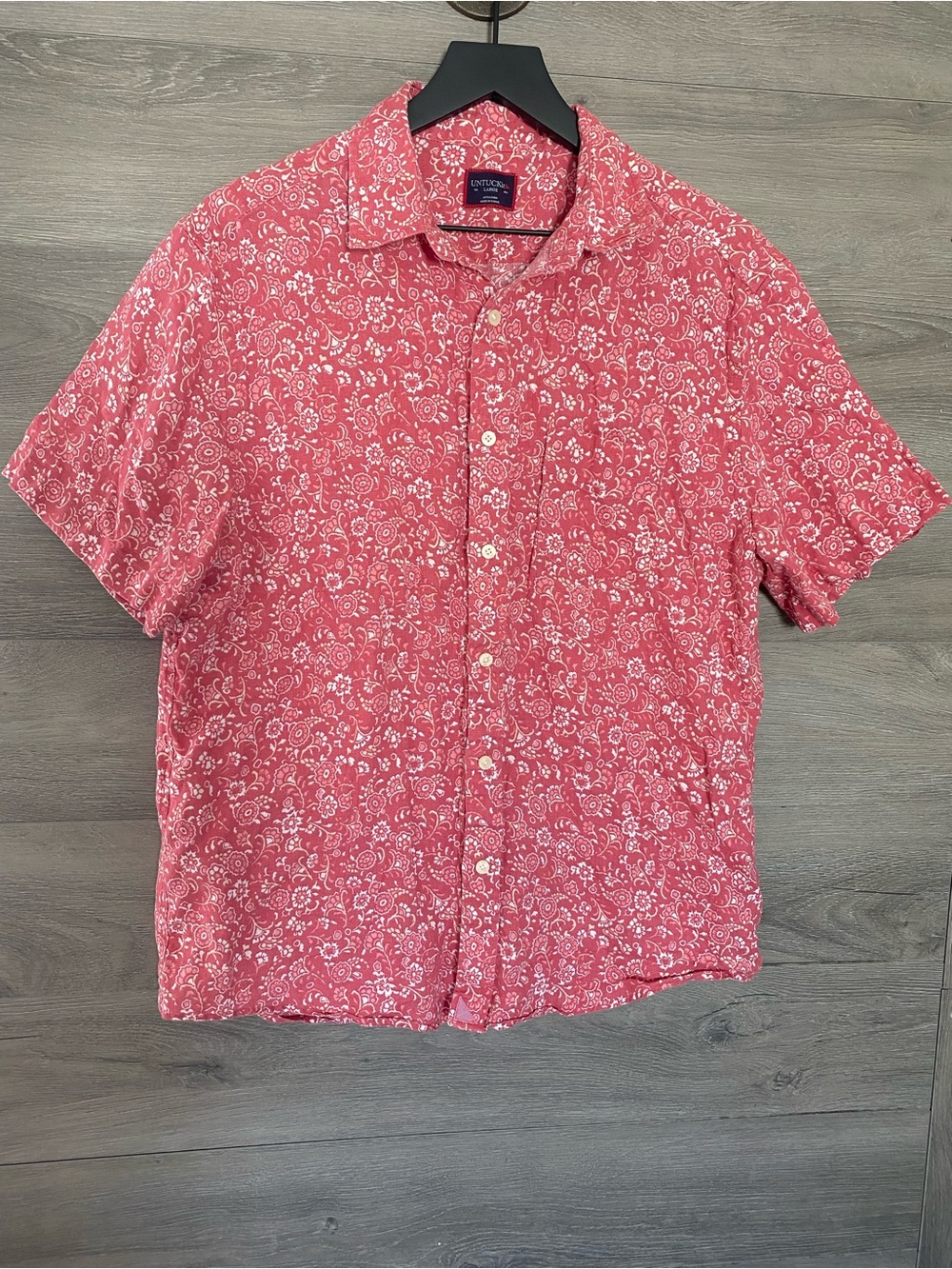 Untuckit Mens Linen Short Sleeve Button Down Top